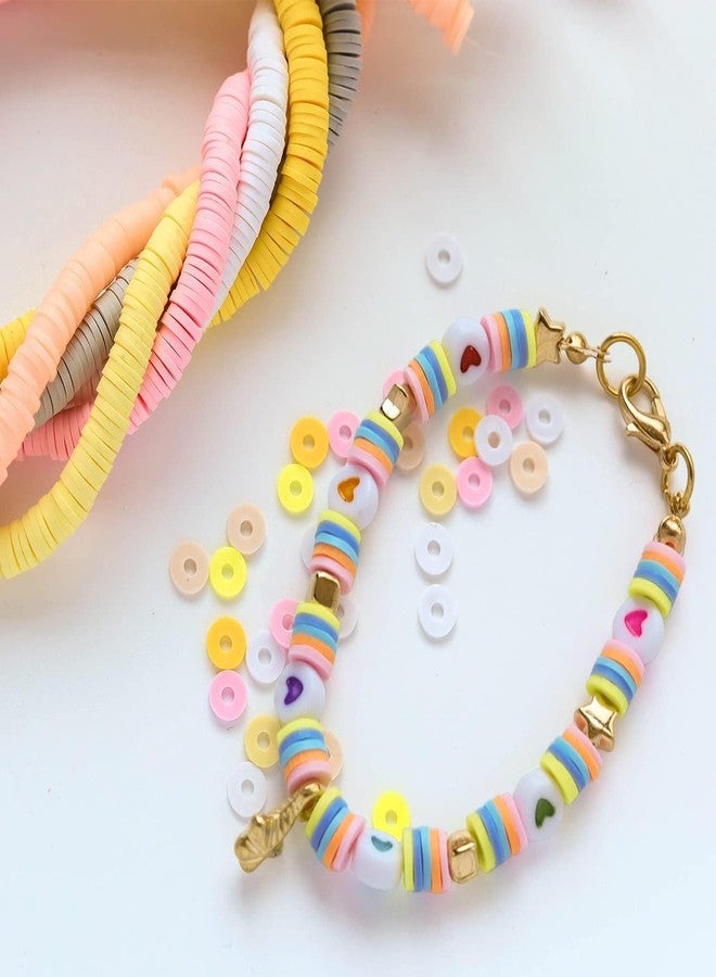 WebWares Clay Beads for Jewellery Making Kit|| Kids Girls Macaron Color Beads for Bracelet Making|| Jewellery Making Kit for Kids DIY Bead Set Making|| (B) - Image 5